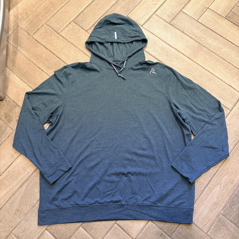 RHOBACK Hoodie Mens 2XL Blue Gray Lightweight Jersey Pullover Tagless Logo Soft